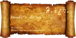 Hevér Éva névjegykártya